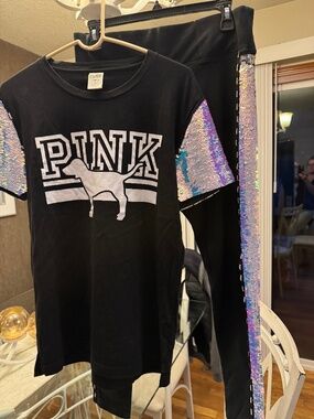 Pink Victoria secret bling top set